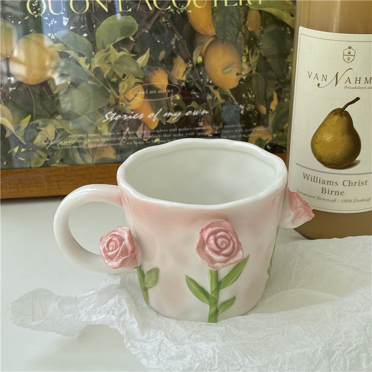Hand-Painted Floral Ceramic Coffee Mug