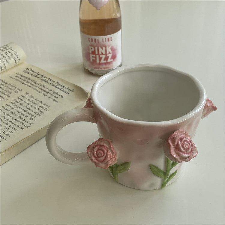 Hand-Painted Floral Ceramic Coffee Mug