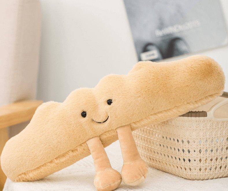 Plush Breakfast Treat Cushion - Croissant, Bread, Pretzel, Baguette