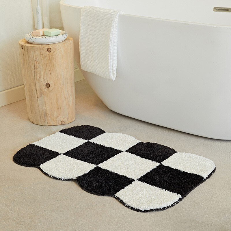Fluffy Diamond Design Non-Slip Bath Mat