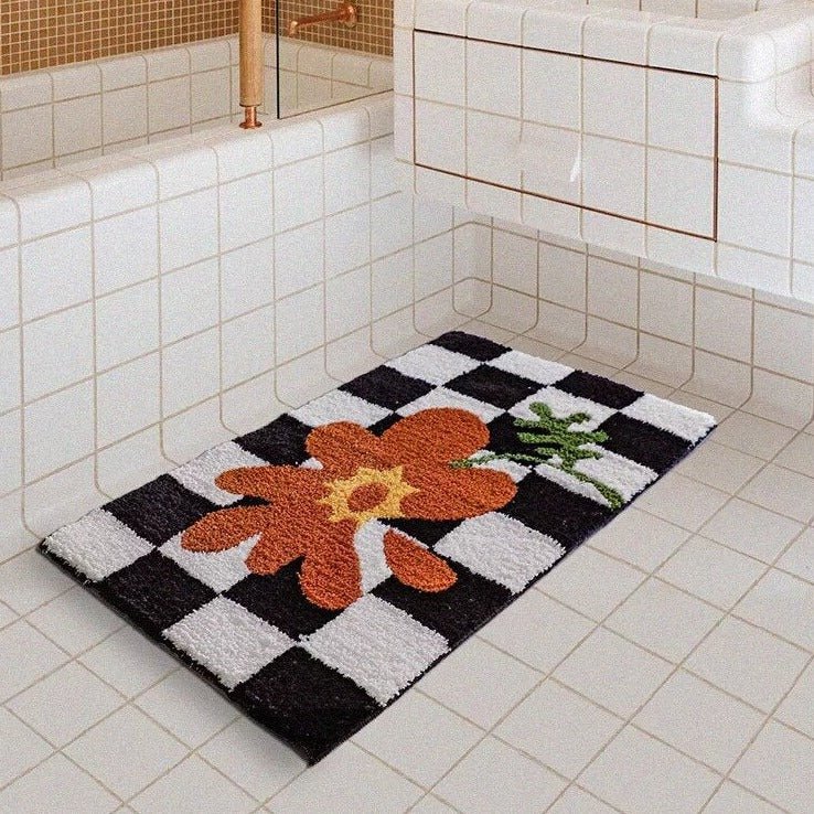 Fluffy Diamond Design Non-Slip Bath Mat