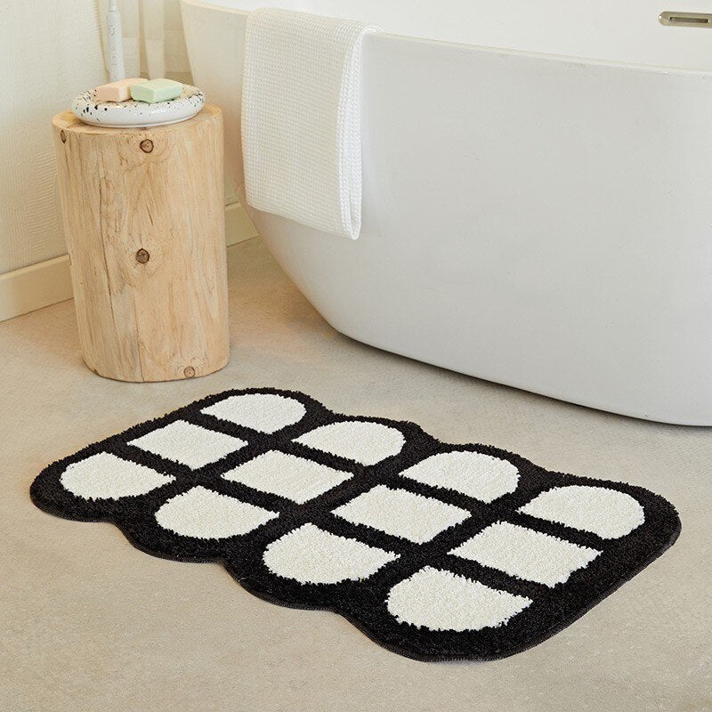 Fluffy Diamond Design Non-Slip Bath Mat