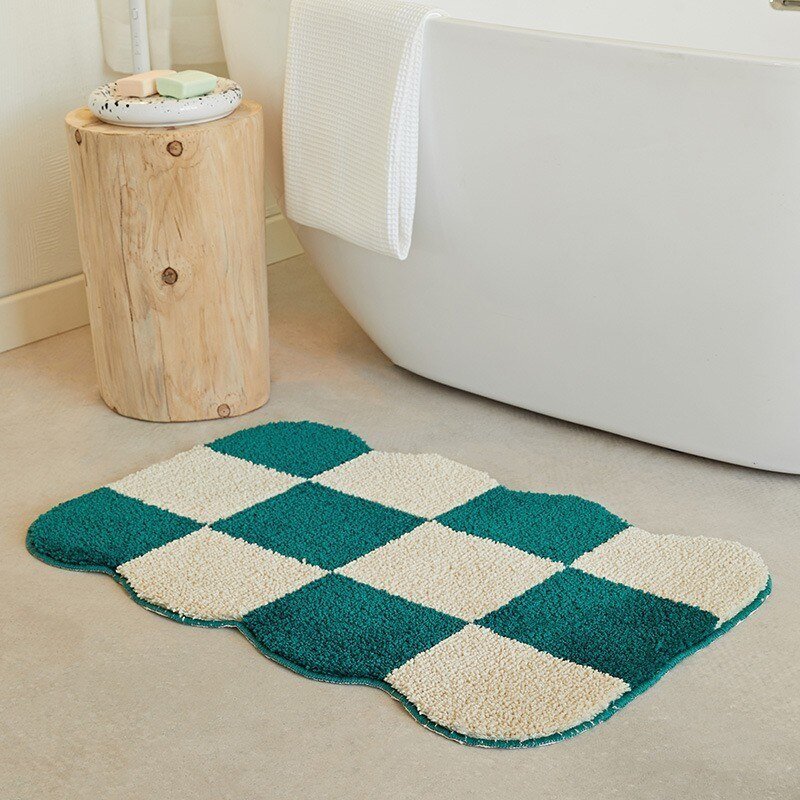 Fluffy Diamond Design Non-Slip Bath Mat