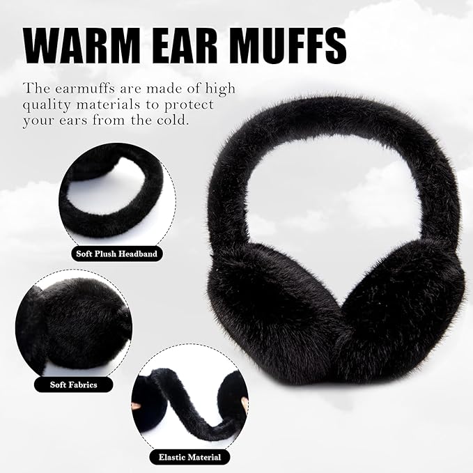 Foldable Faux Fur Winter Ear Warmers for Women
