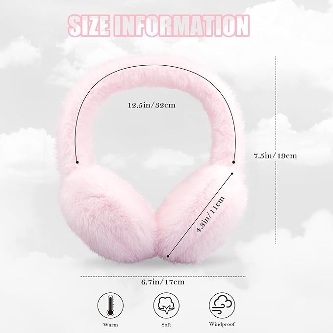 Foldable Faux Fur Winter Ear Warmers for Women