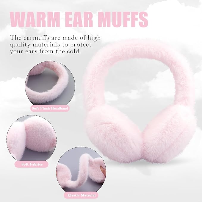 Foldable Faux Fur Winter Ear Warmers for Women