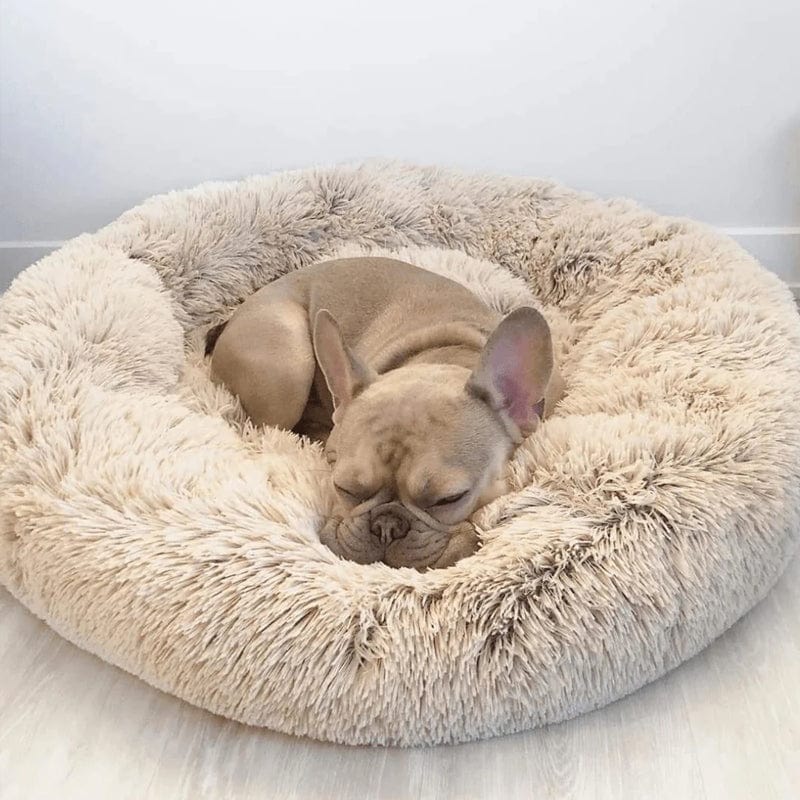 Round Plush Calming Pet Bed for Anxiety Relief