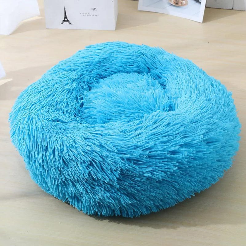Round Plush Calming Pet Bed for Anxiety Relief