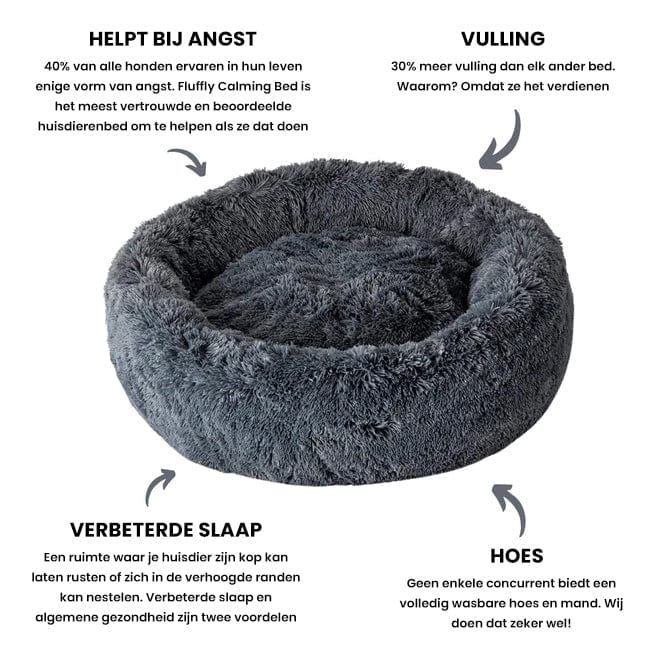 Round Plush Calming Pet Bed for Anxiety Relief