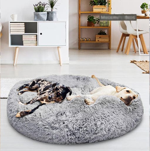 Round Plush Calming Pet Bed for Anxiety Relief