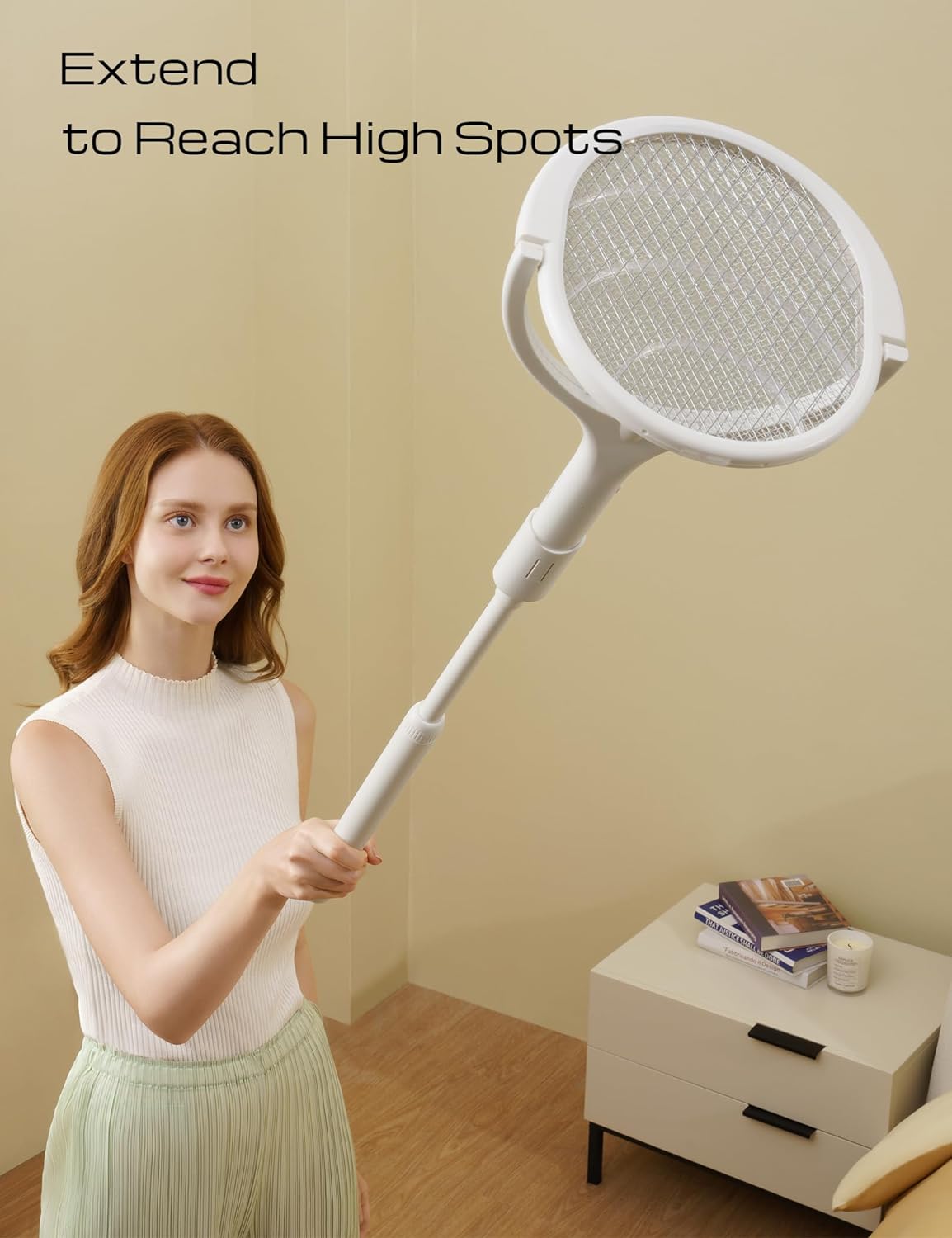 Rechargeable Electric Fly Swatter with 90° Rotating Head