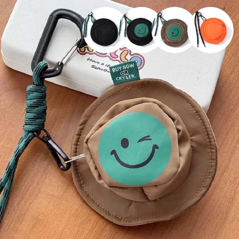 Mini Smiley Headphone Case with Keychain