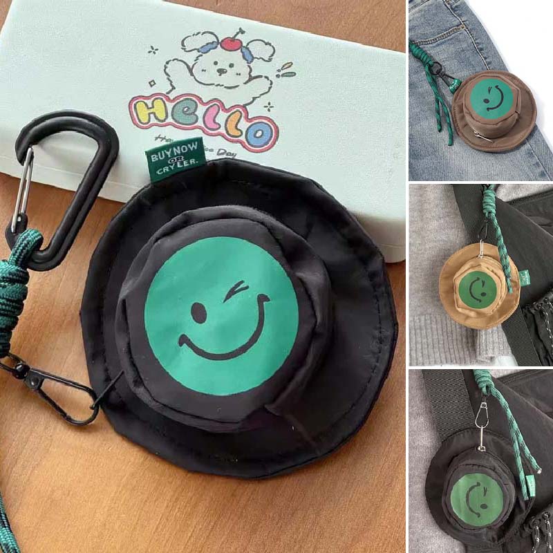 Mini Smiley Headphone Case with Keychain
