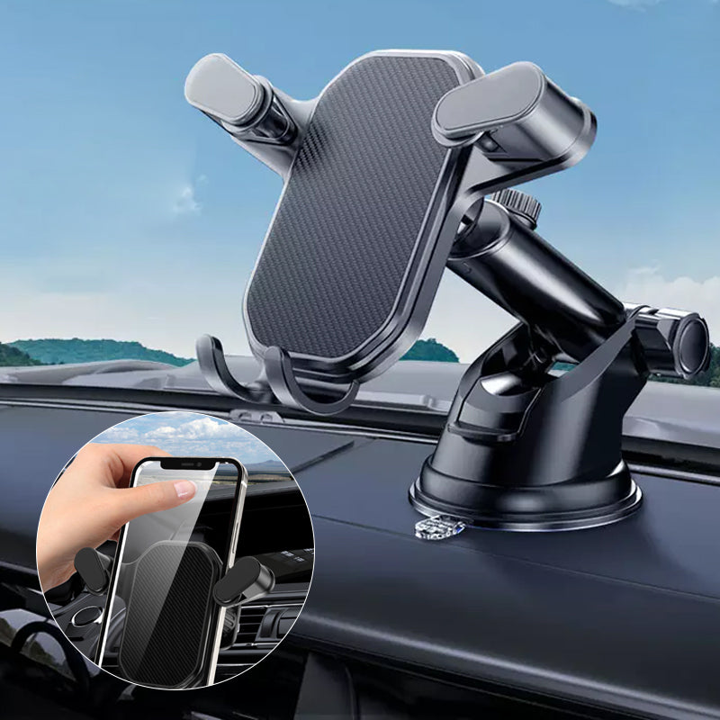 Adjustable Car Phone Holder with 360° Rotation and Triangular Grip