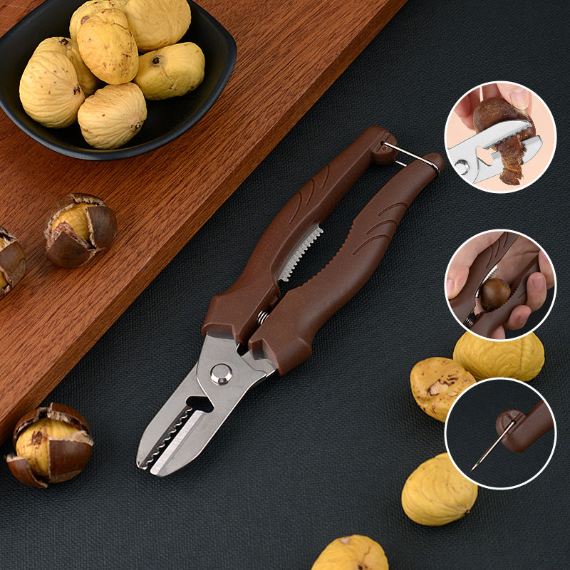 Stainless Steel Chestnut Peeling Tool with Ergonomic Handle