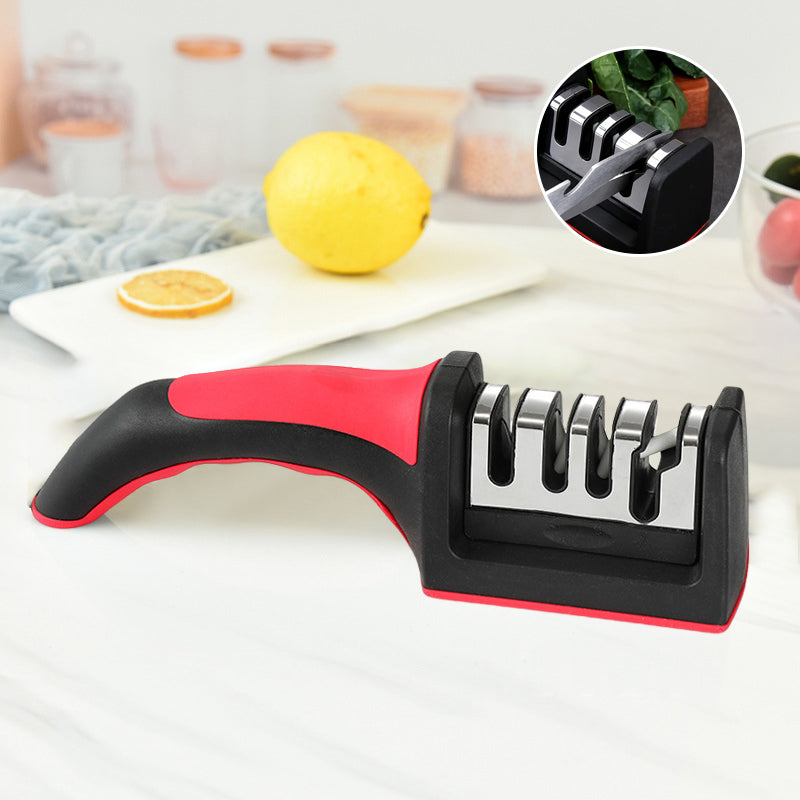 Four-Stage Knife Sharpener with Non-Slip Base