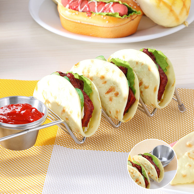 Stainless Steel Taco Holder Stand with Handle