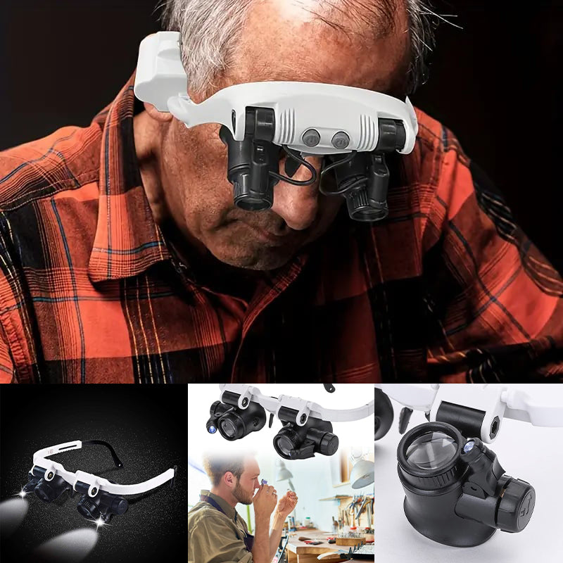 Magnifying Glasses with LED Lights and Adjustable Lenses