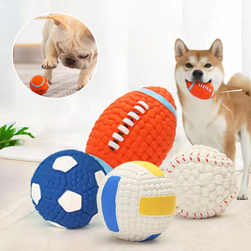 Indestructible Chew Toy for Aggressive Dogs - Durable Latex Soccer Ball