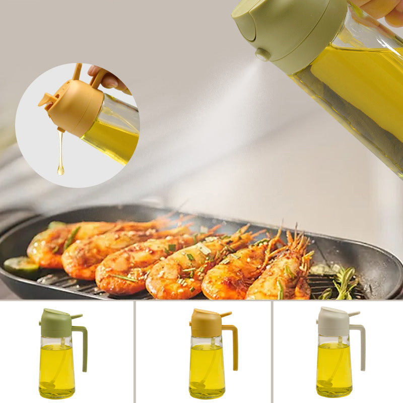 2-in-1 Glass Oil Sprayer and Dispenser with Precise Control