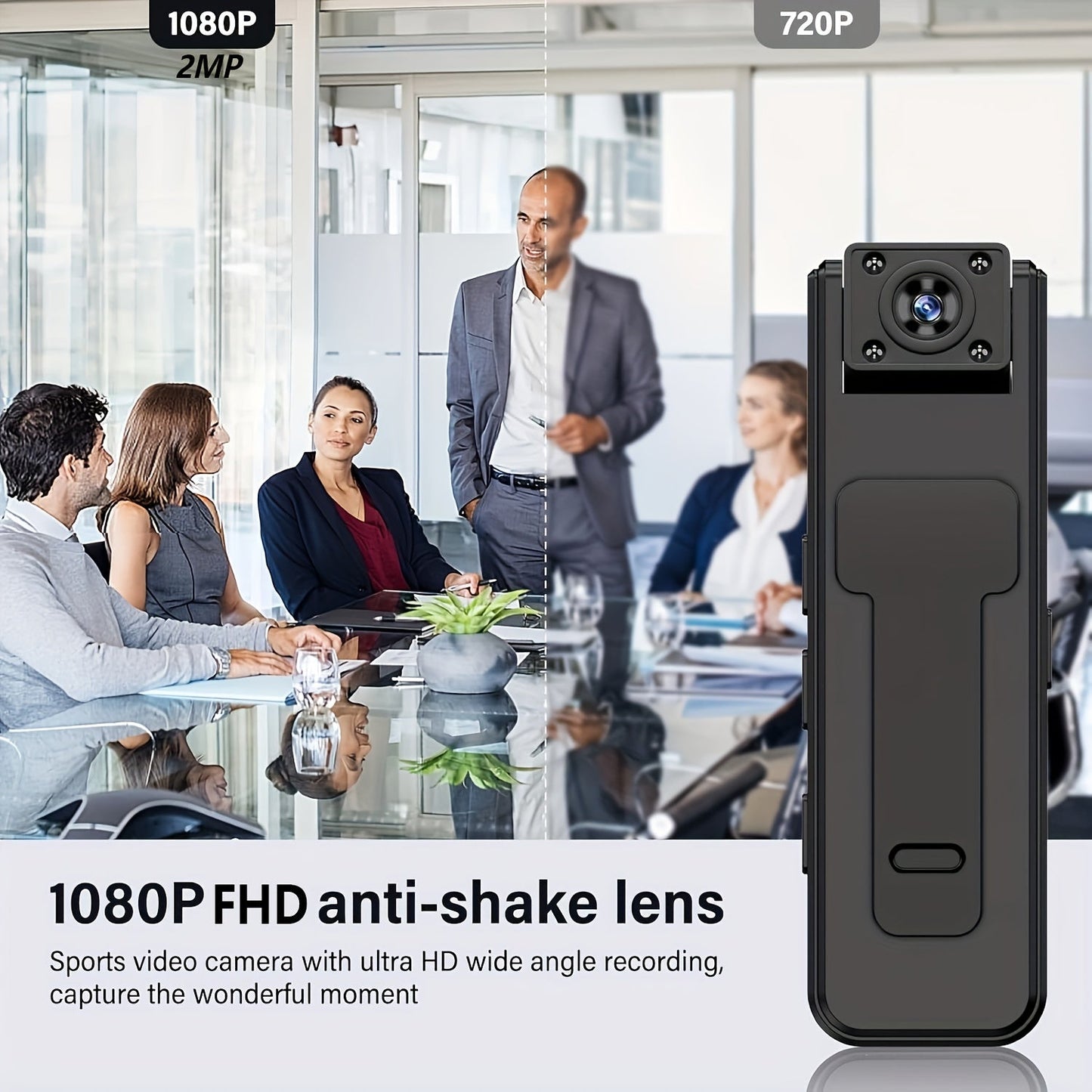 HD Video and Voice Memo Recorder with USB Charging