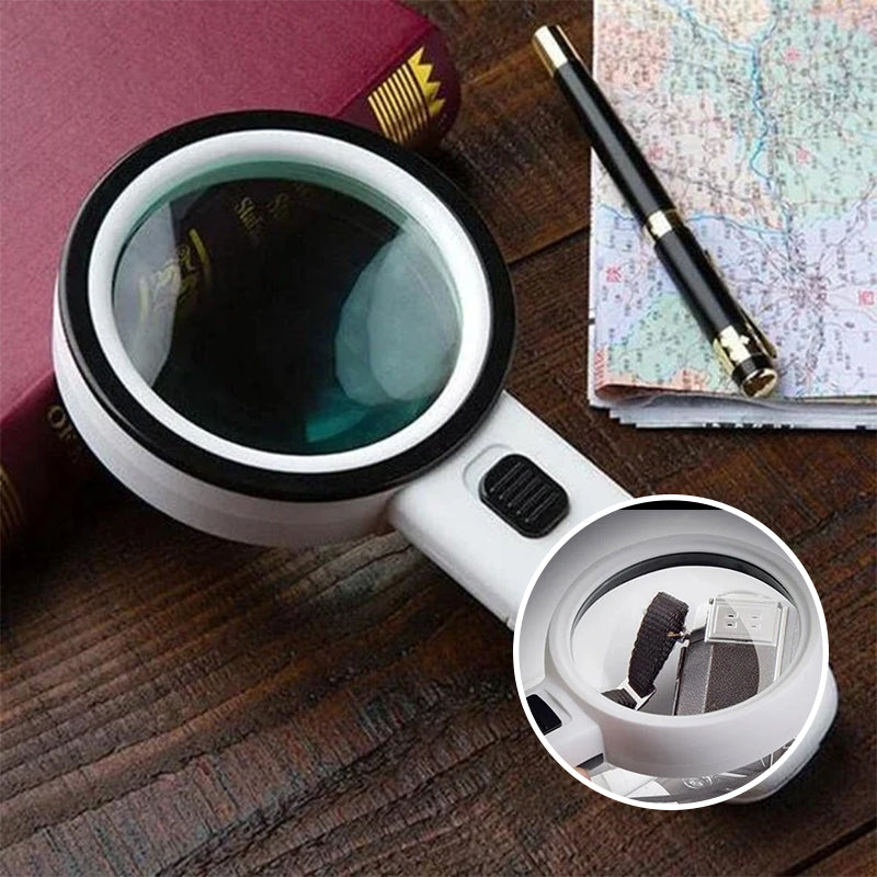 High-Performance 5-Inch Magnifying Glass with 30x Magnification and LED Light