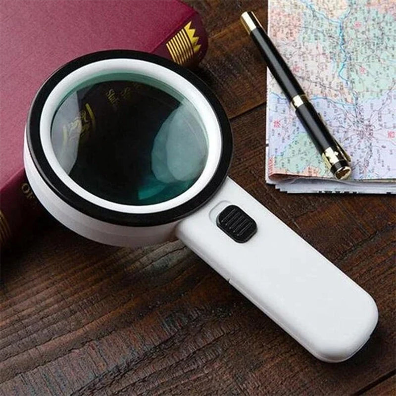 High-Performance 5-Inch Magnifying Glass with 30x Magnification and LED Light