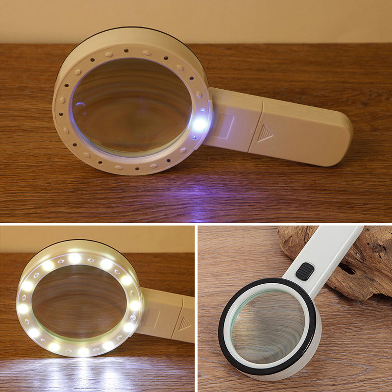 High-Performance 5-Inch Magnifying Glass with 30x Magnification and LED Light