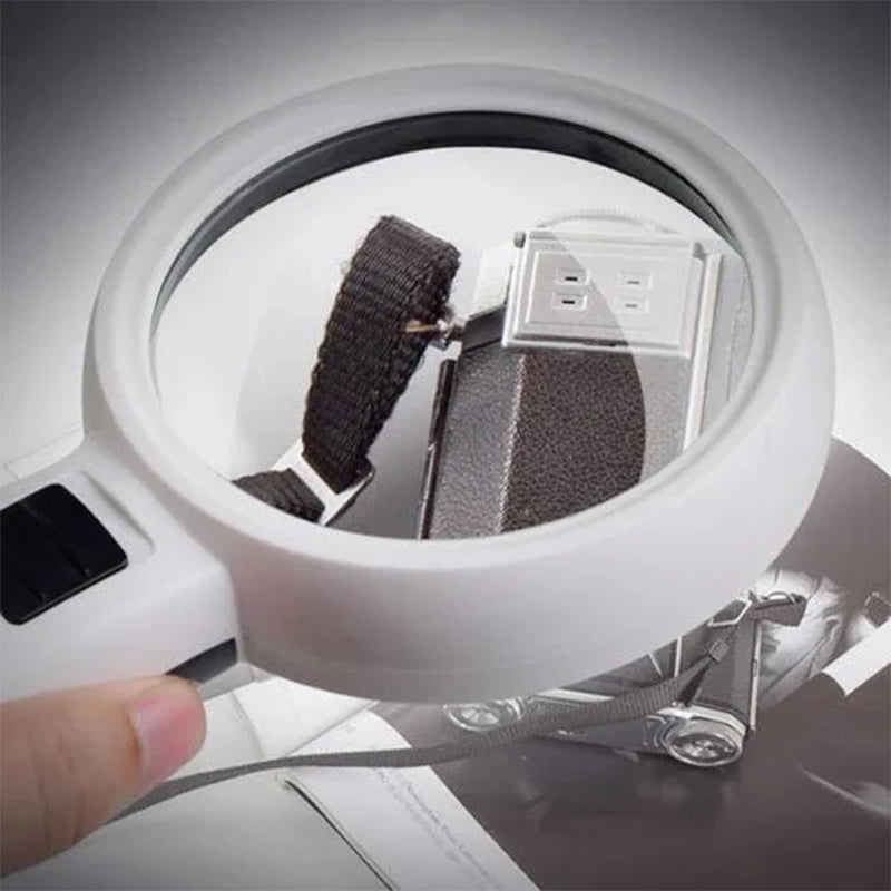 High-Performance 5-Inch Magnifying Glass with 30x Magnification and LED Light