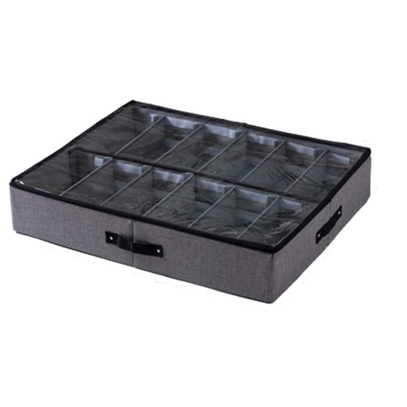Foldable Shoe Storage Organizer with Transparent Lid and Adjustable Compartments
