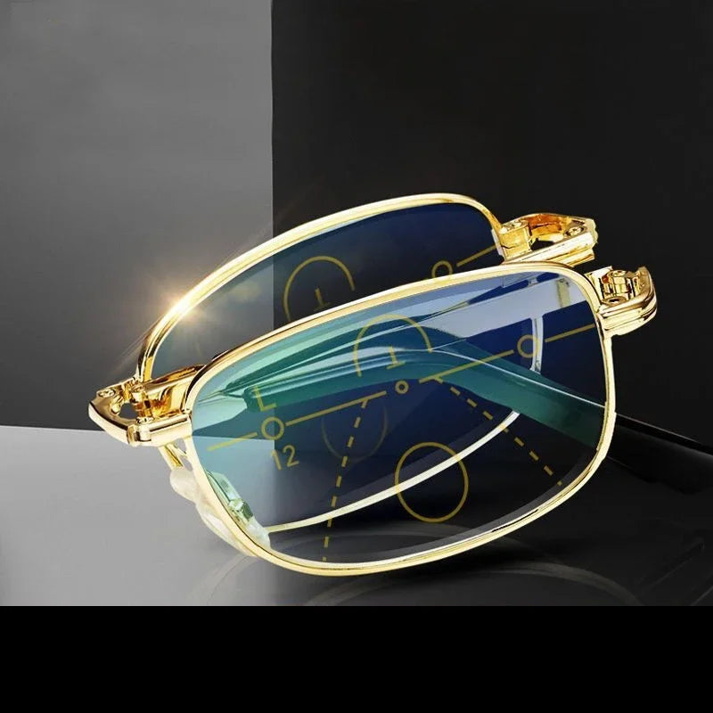 Foldable Progressive Reading Glasses with Blue Light Protection