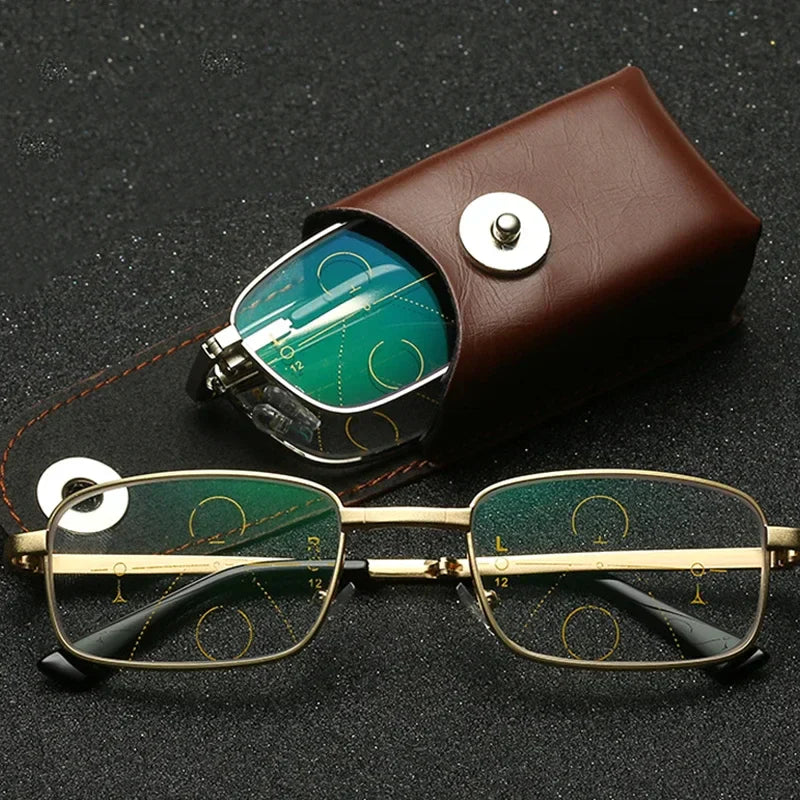 Foldable Progressive Reading Glasses with Blue Light Protection