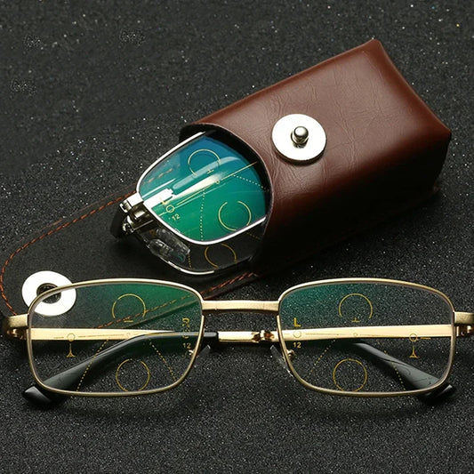 Foldable Progressive Reading Glasses with Blue Light Protection