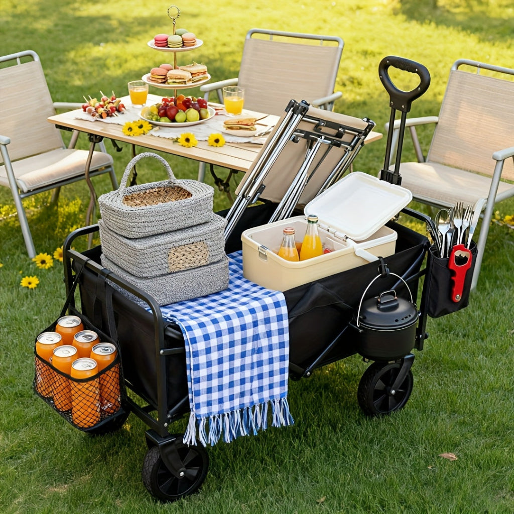 Utility Folding Cart with Heavy Duty Frame for Outdoor Transport