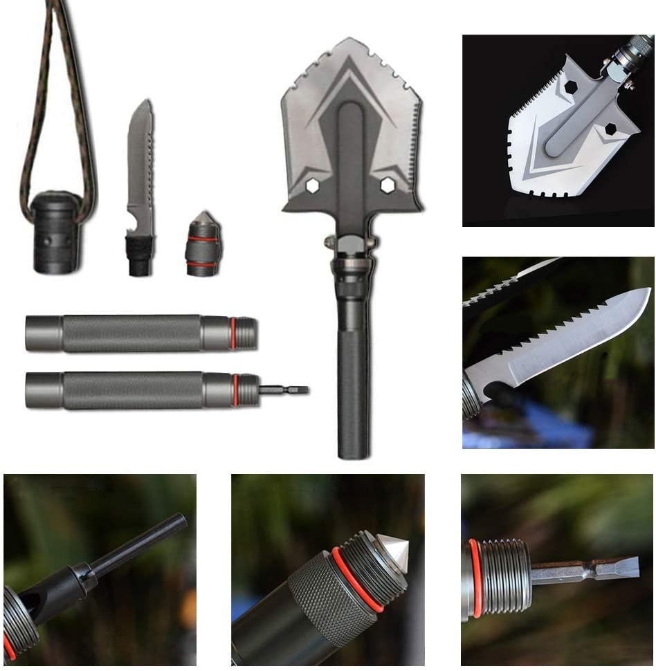 Compact Tactical Multitool Shovel for Outdoor Survival