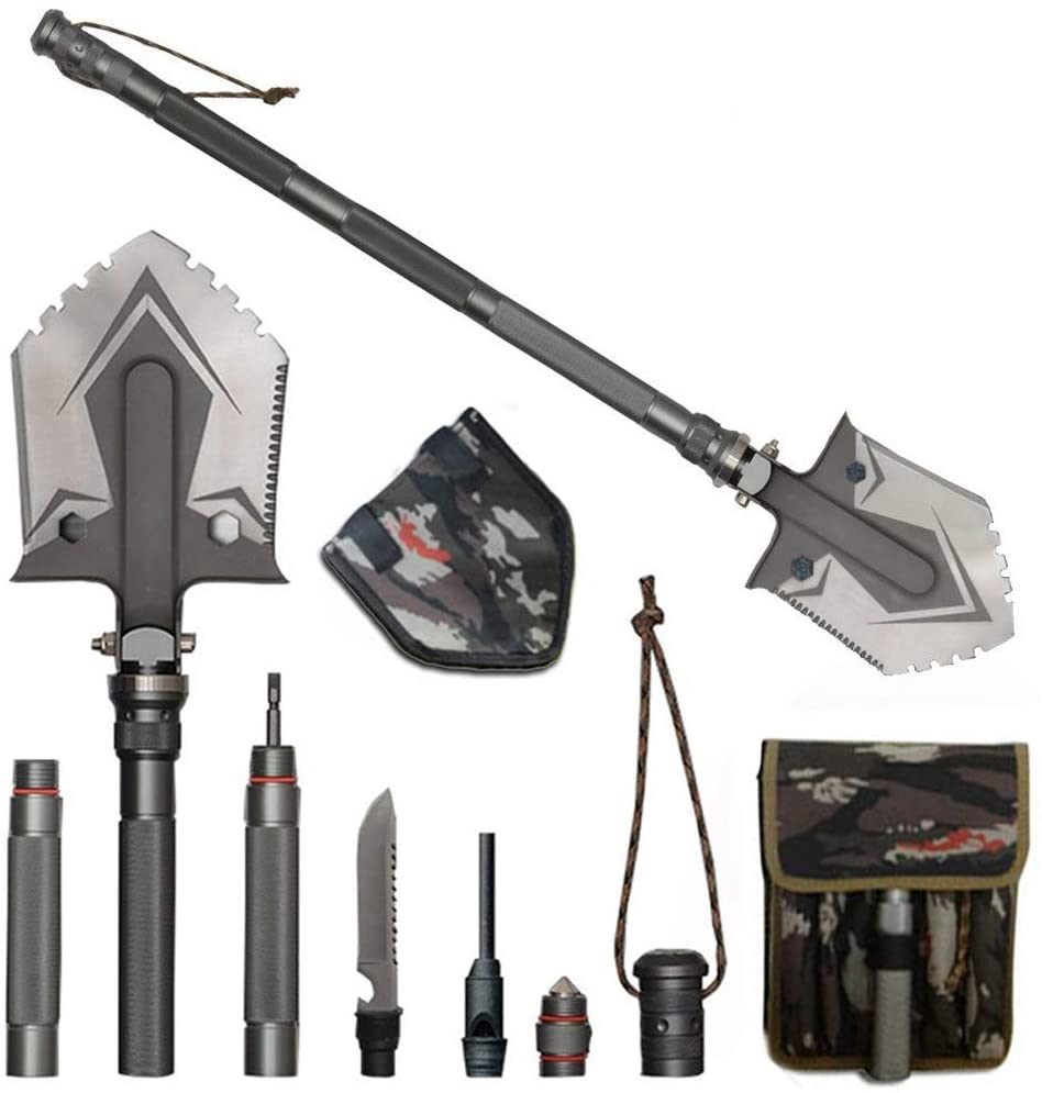 Compact Tactical Multitool Shovel for Outdoor Survival