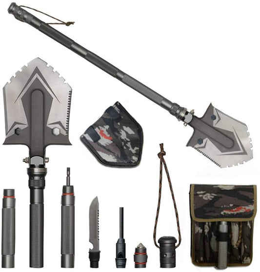Compact Tactical Multitool Shovel for Outdoor Survival