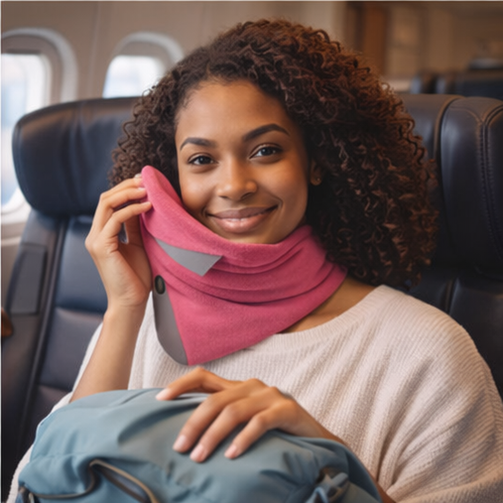 Compact Wrap-Around Travel Neck Pillow for Upright Support