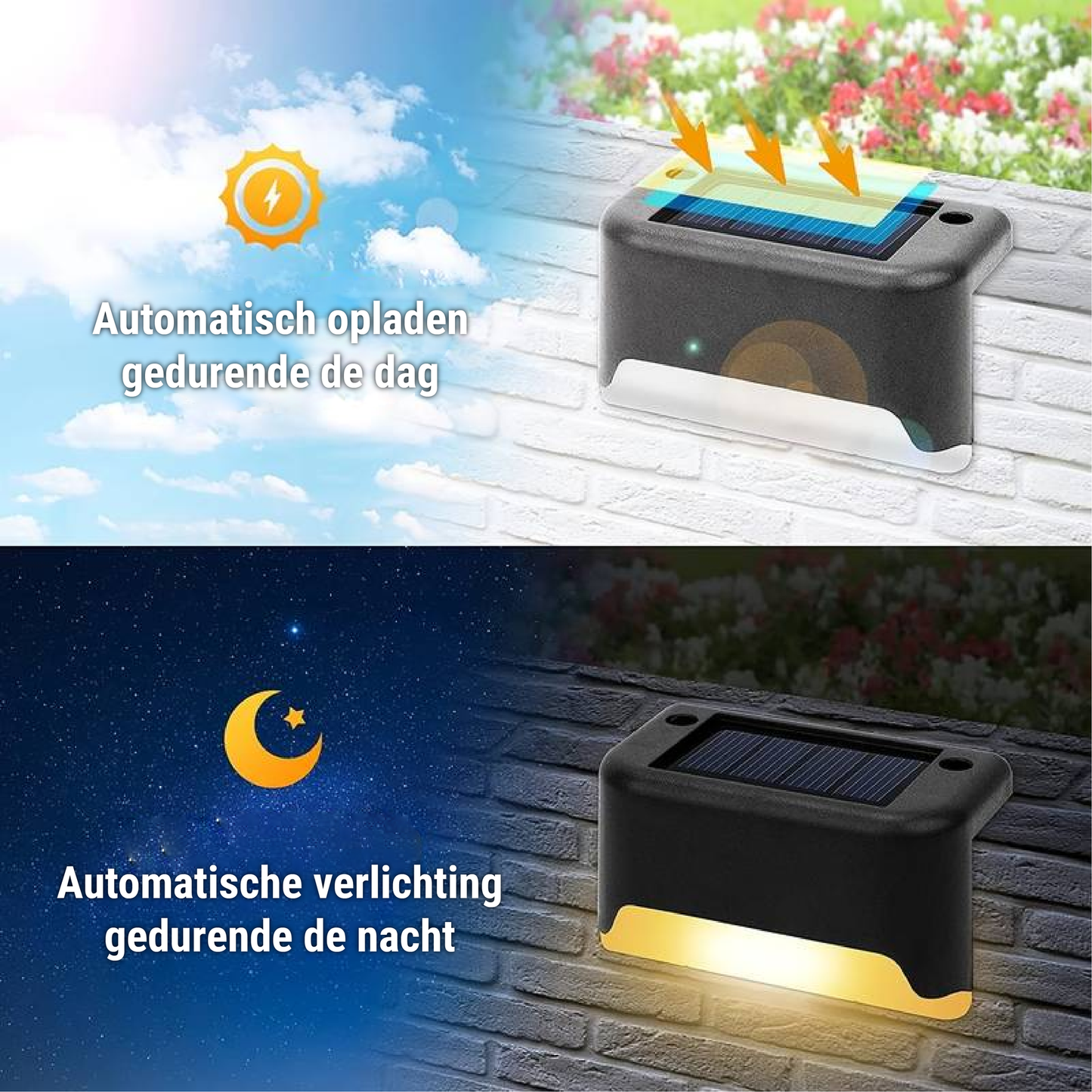 Solar-Powered LED Wall Lights for Garden and Patio