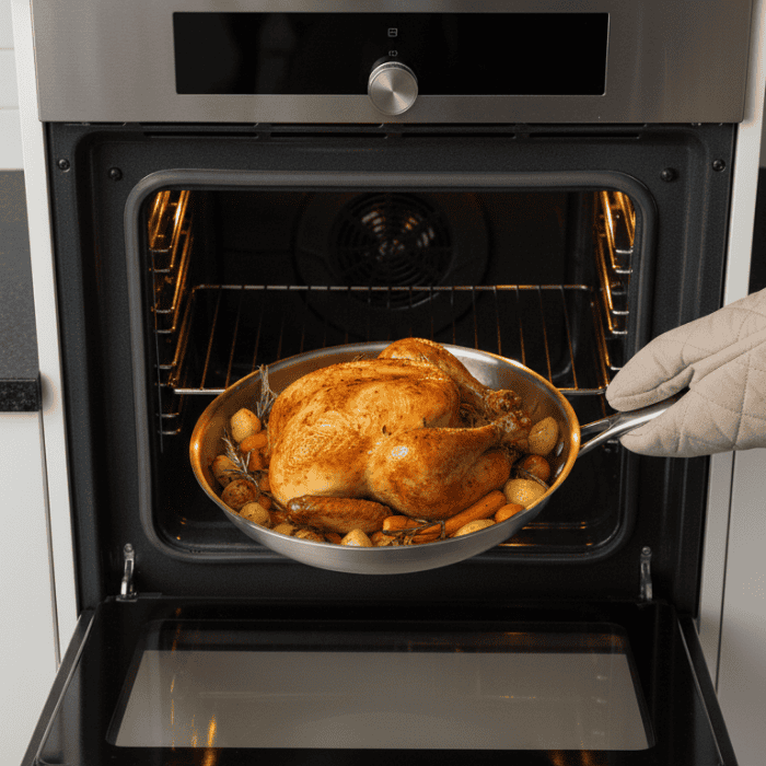 Uncoated Titanium Frying Pan for All Stove Types