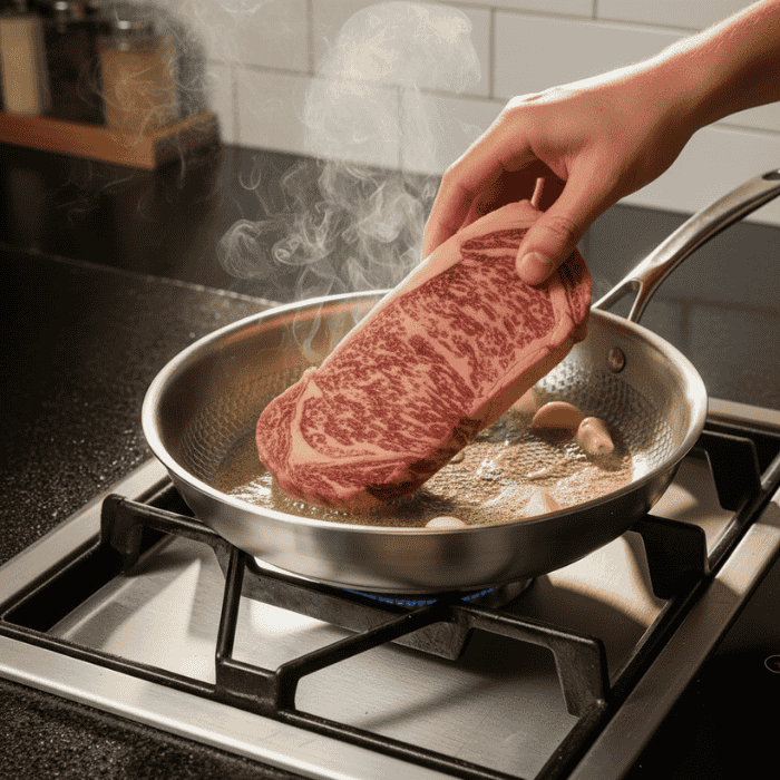 Uncoated Titanium Frying Pan for All Stove Types