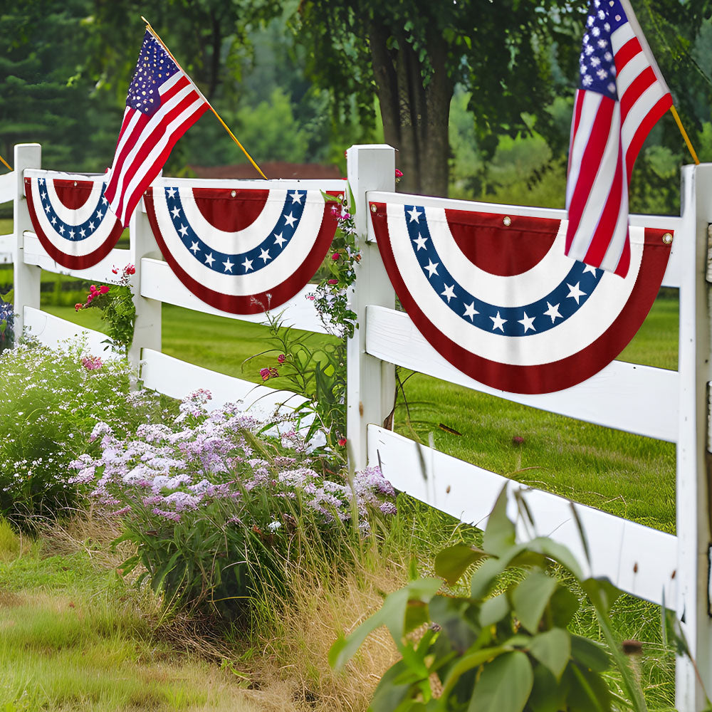 Stars and Stripes Double-Sided Fan Flag - Durable Canvas Patriotic Decoration