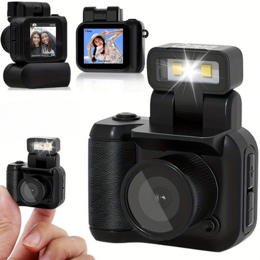 1080P Portable Video Camera with LCD Screen and Rechargeable Battery