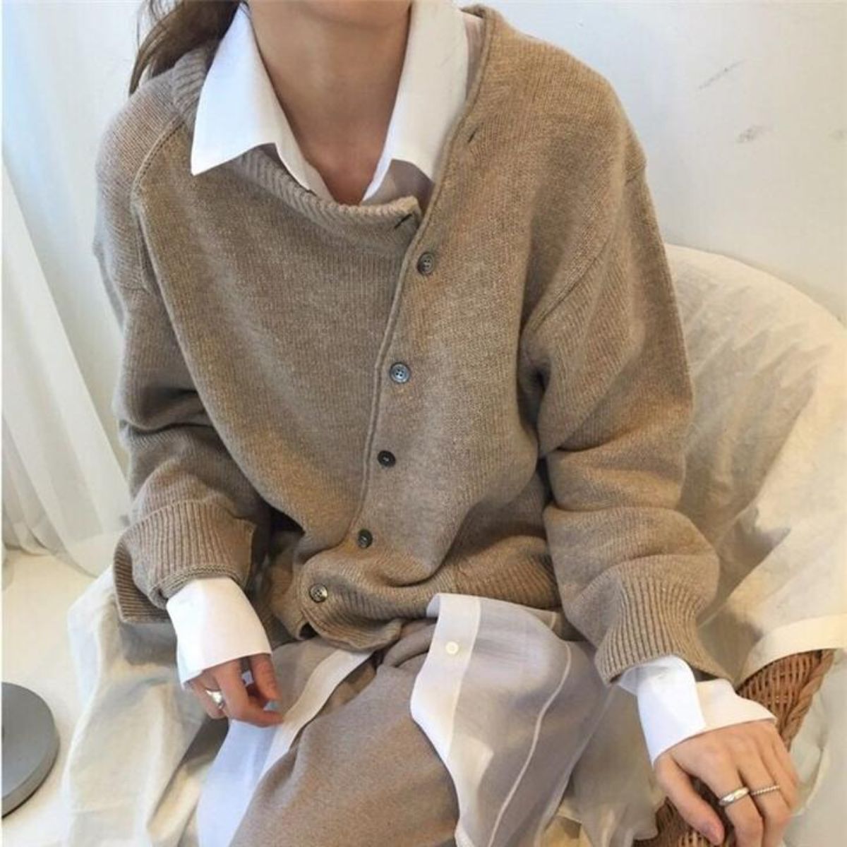 Comfortable Knit Cardigan with Playful Button Closure