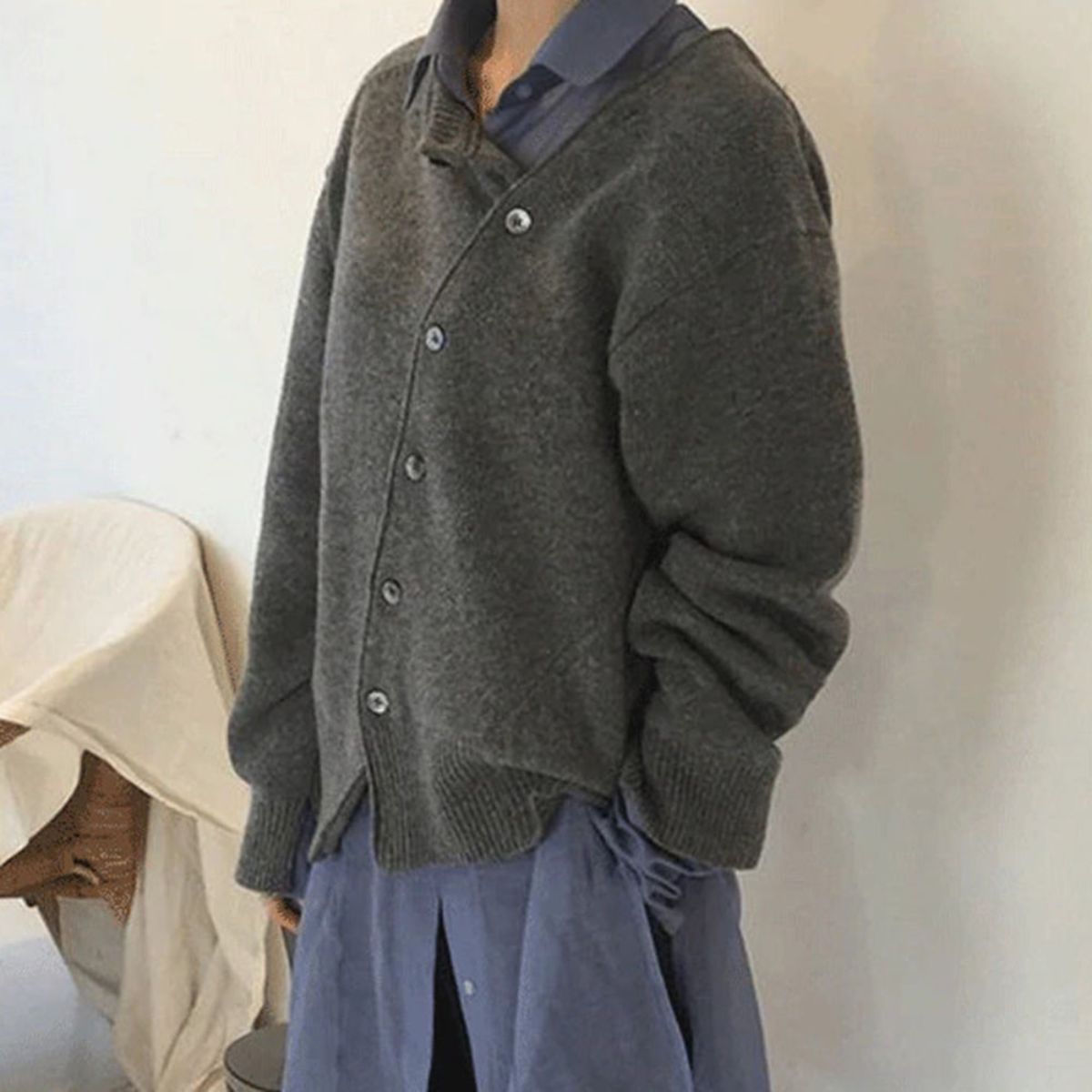 Comfortable Knit Cardigan with Playful Button Closure