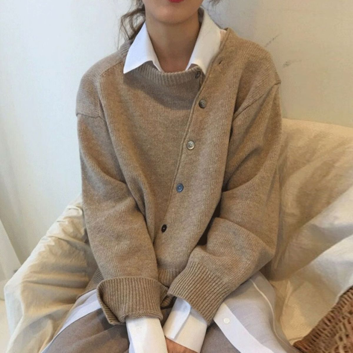 Comfortable Knit Cardigan with Playful Button Closure