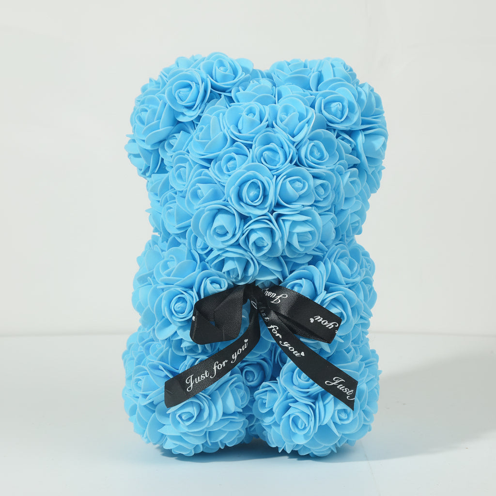 Foam Rose Hugging Bear - Romantic Gift in Multiple Colors