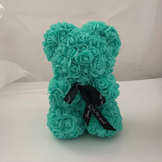 Foam Rose Hugging Bear - Romantic Gift in Multiple Colors