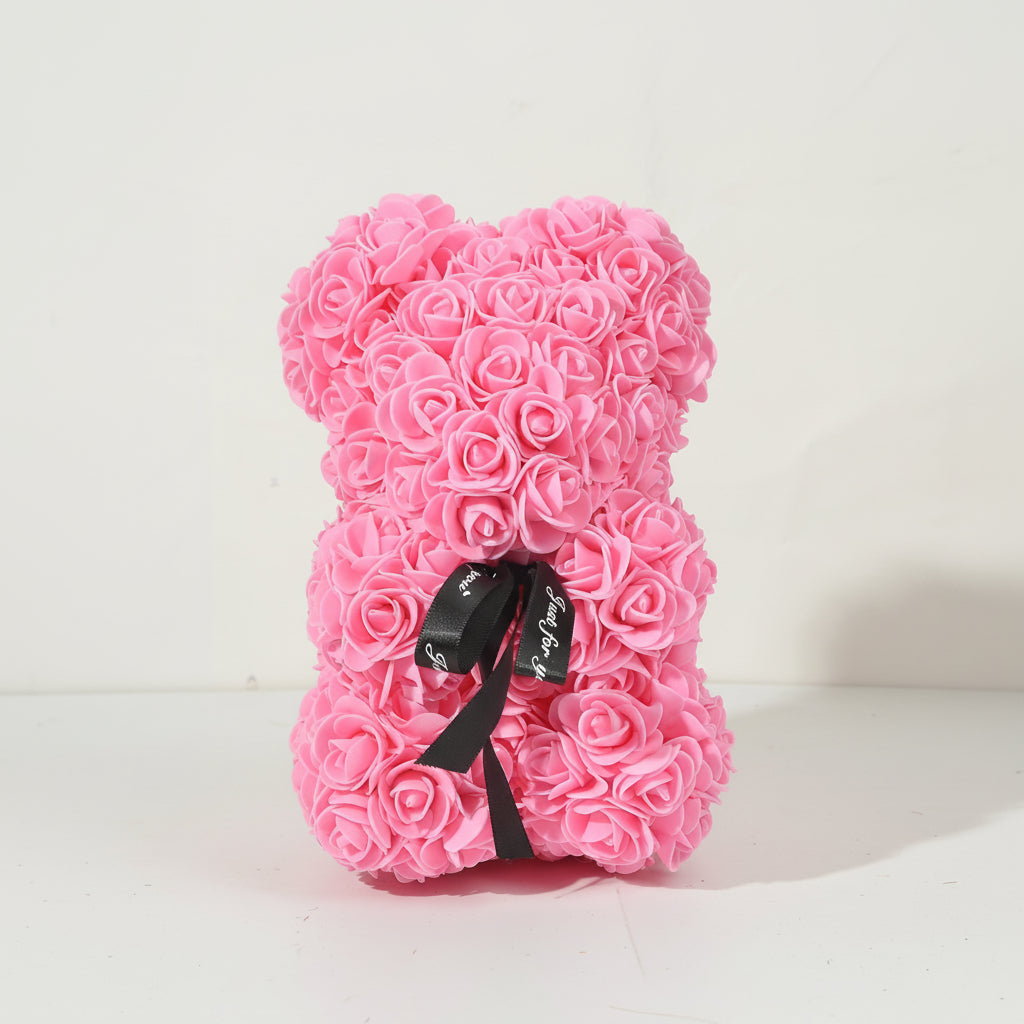 Foam Rose Hugging Bear - Romantic Gift in Multiple Colors
