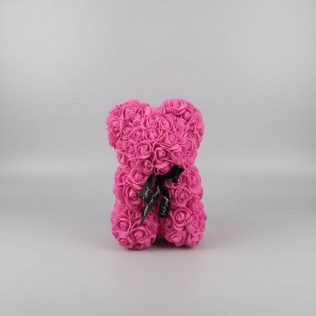Foam Rose Hugging Bear - Romantic Gift in Multiple Colors
